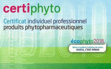 CERTIPHYTO : Certificat individuel à acquérir avant le 1er octobre 2014